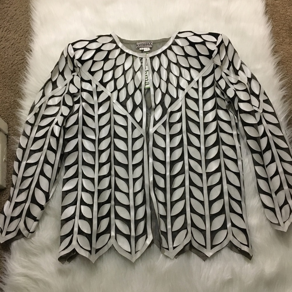 KRISHMA OVERSEAS Handmade Black & White Blazer